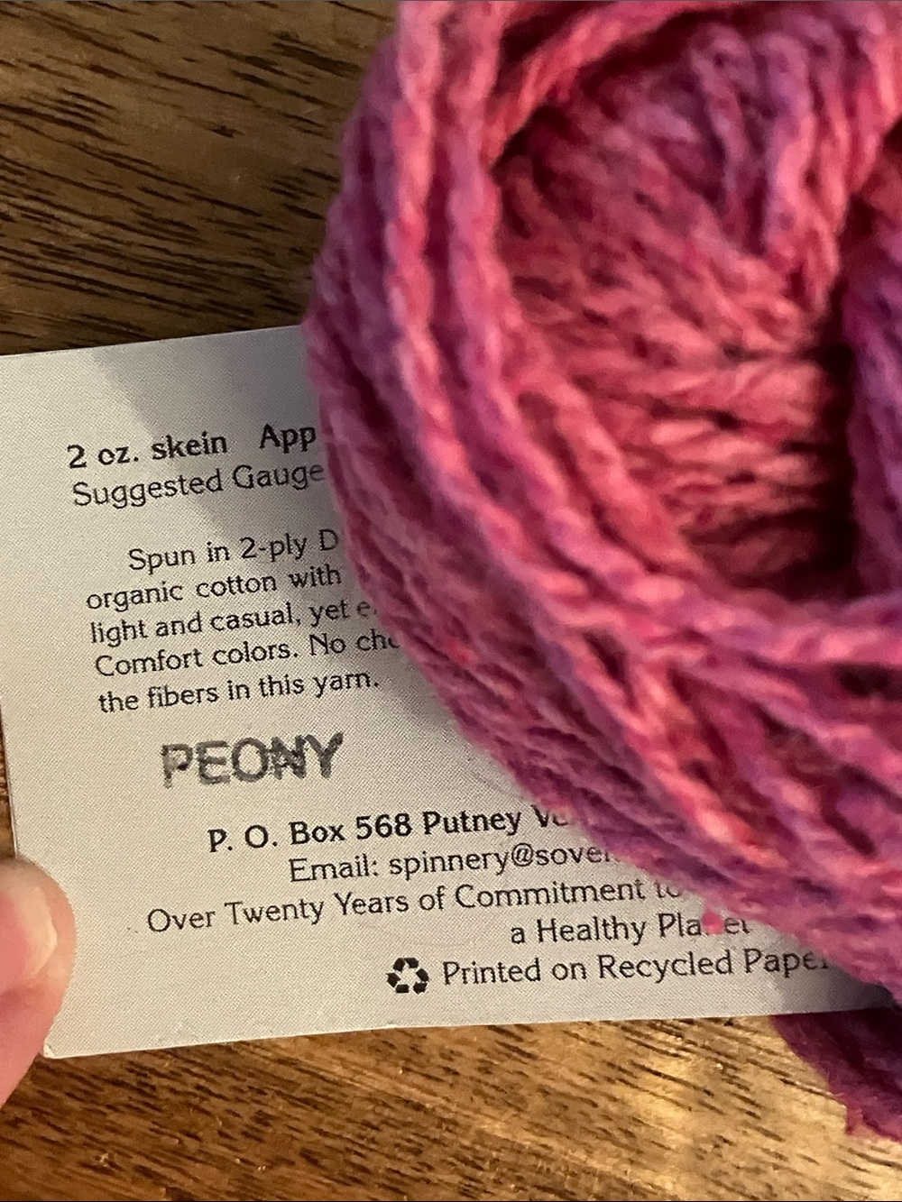 Green Mountain Spinnery Cotton Comfort Dusty Pink Organic Cotton Wool Yarn 180yd - Picture 5 of 7